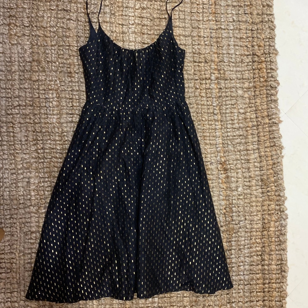 French Connection black and gold cocktail dress - size 2
